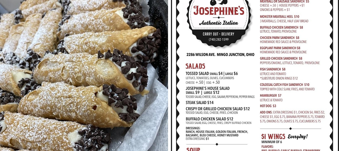 Josephine's Menu